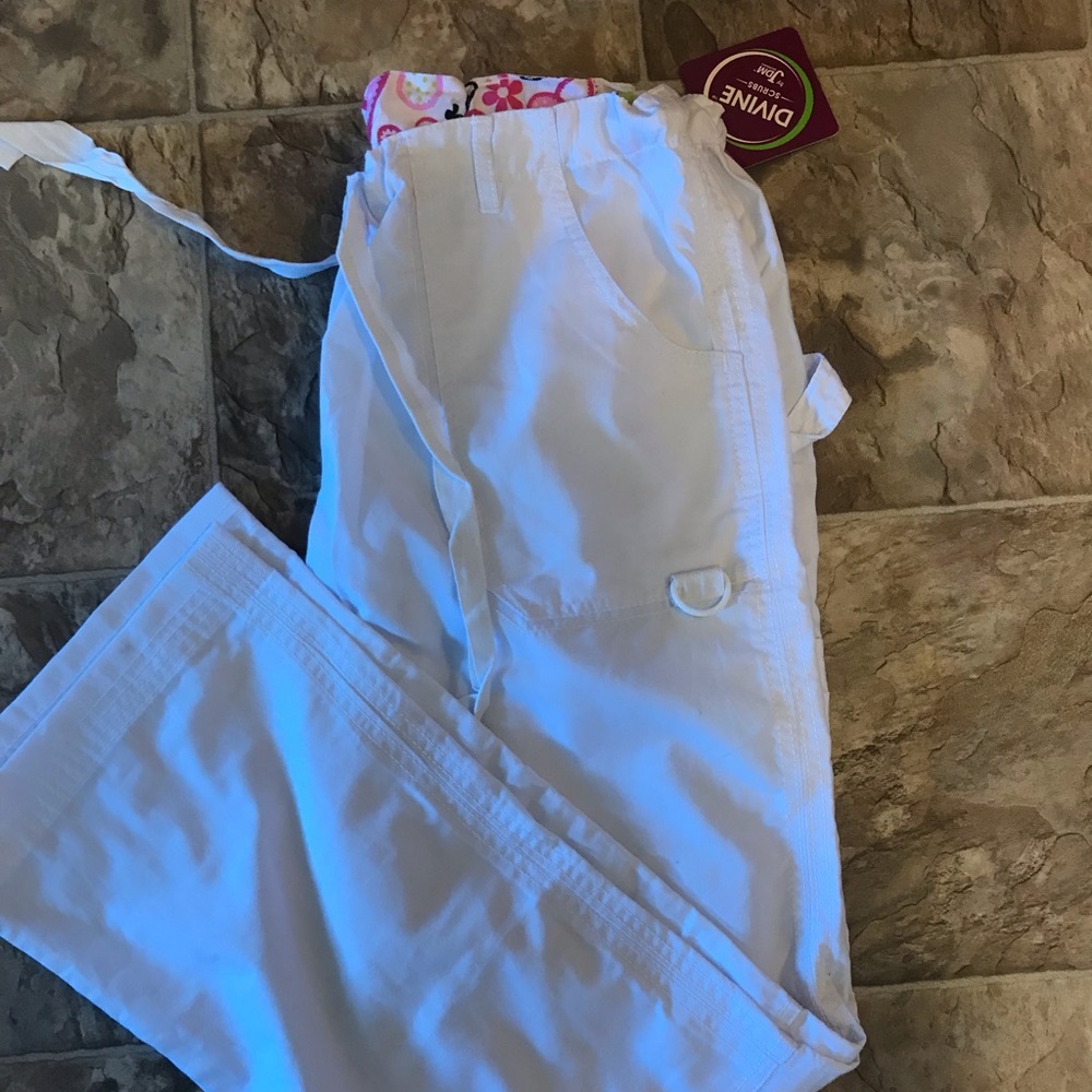 Two Pairs of New White Scrub Pants